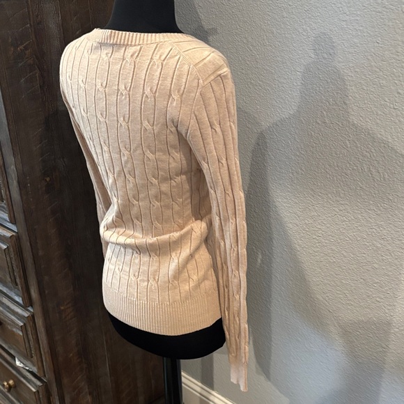 Women's Cable Knit Sweater - Beige - Picture 4 of 4
